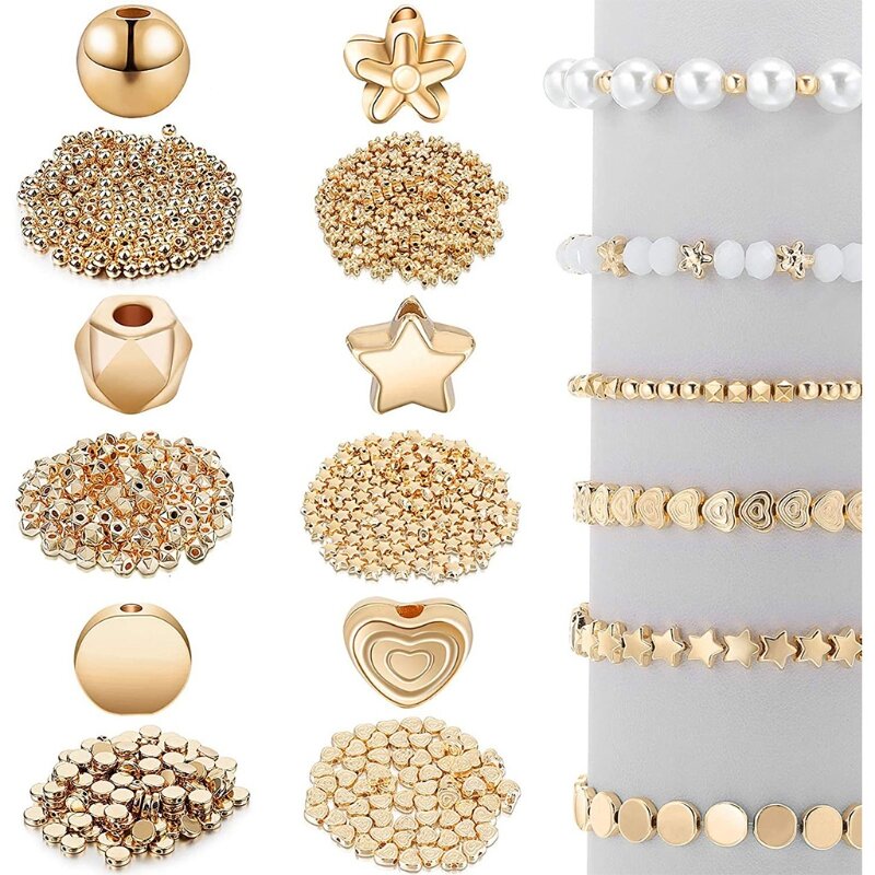 P8DB – perles pour la fabrication de bijoux, perles de poney plates et rondes, ficelle élastique pour la fabrication de bracelets