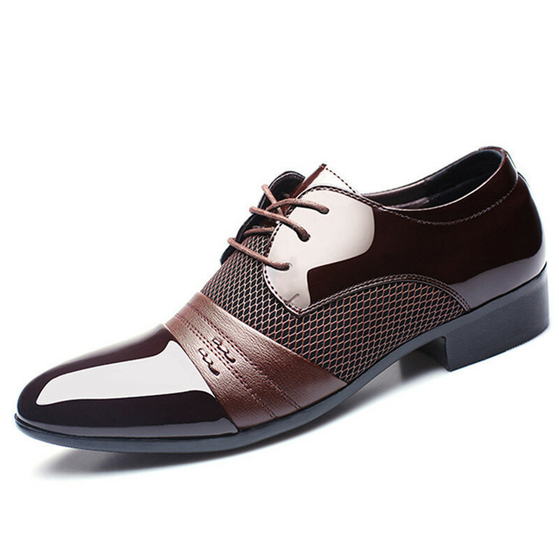 Brand Men Dress Shoes Plus Size 38-48 Men Business Flat Shoes Black Brown Breathable Low Top Men Formal Office Shoes