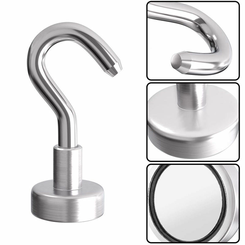No 3KG Pull Force Diameter 16mm Magnetic Hooks Heavy Duty Neodymium Hanging Mighty Super Strong Permanent  Magnetic Hooks