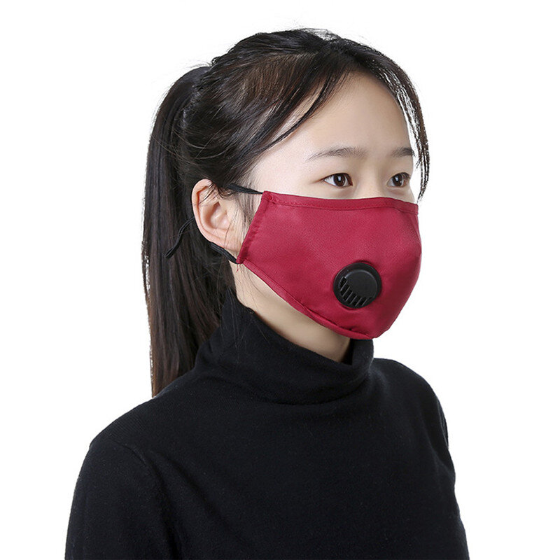 Máscara respiradora antiniebla PM2.5 para hombre y mujer, válvula de esponja, antipolvo, antiniebla, máscara facial y para la boca, reutilizable, lavable, 5 uds.
