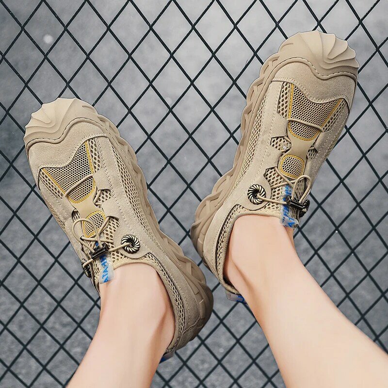 2021 الصيف الرجال شبكة حذاء كاجوال بفتحات تهوية موضة لينة التصميم الأصلي متعدد الوظائف أحذية في الهواء الطلق أحذية رياضية حجم كبير