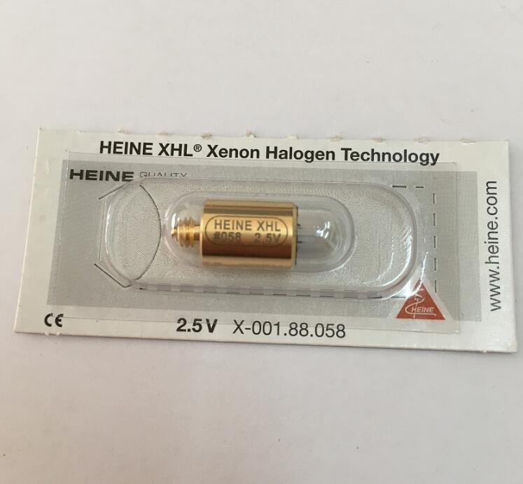 Heine-lámpara halógena de xenón para diagnóstico oftálmico, Bombilla propper Original heine XHL #058, 2,5 V,X-001.88.058, Heine 058, retinoscopio HRF, 2 puntos