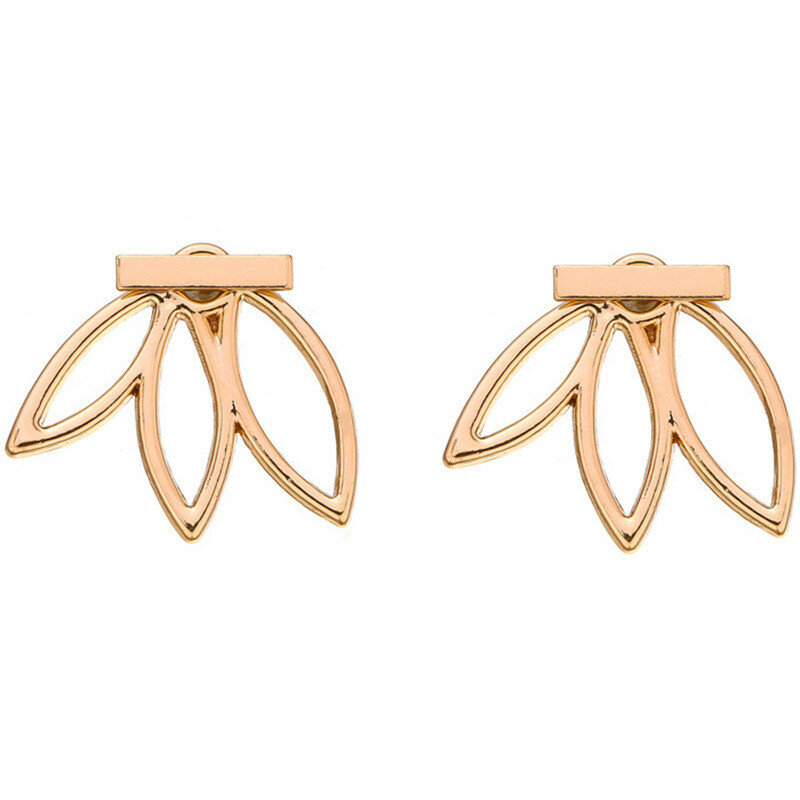2021 Hot Selling Simple Earrings Jewelry Glossy Hollow Lotus Creative Fashion Earrings for Women Ear Studs Girls Birthday Gift