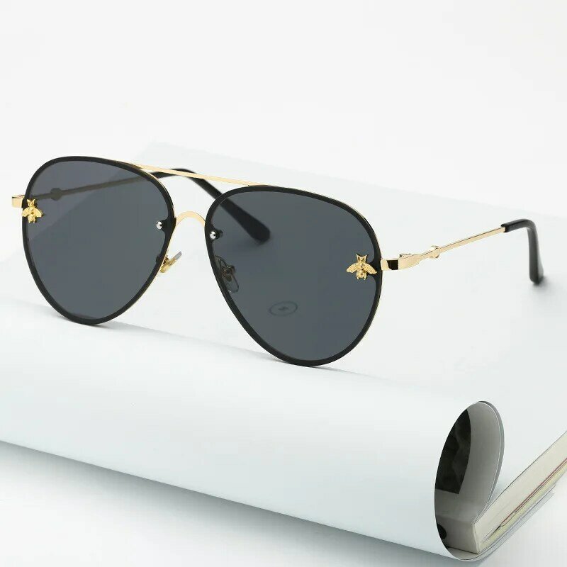 Ienjoy 2019sun002 vintage moda piloto óculos de sol feminino abelha óculos femininos