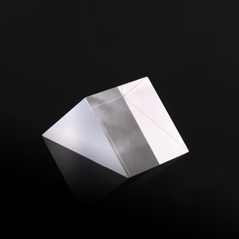 Cristal óptico de refracción de ángulo recto, prisma Triangular de 15x15x12MM, refracción externa, cristal de prisma de ángulo recto