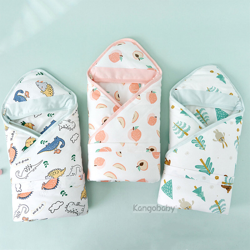 Двухслойный хлопковый спальный мешок для новорожденных Kangobaby # My Soft Life #, весна-осень, супер удобные детские пеленки