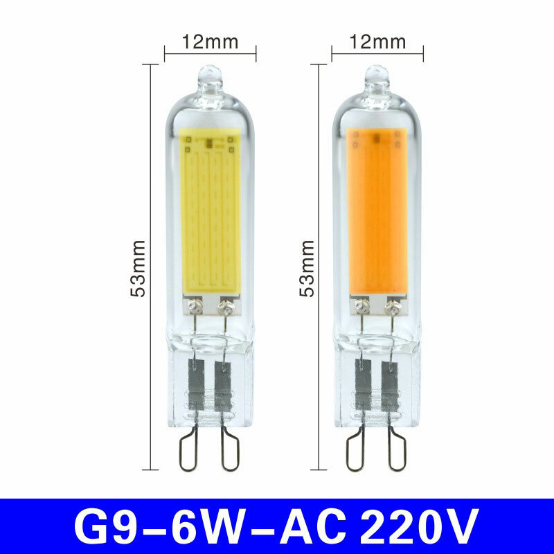 Bombilla LED G9 G4 superbrillante, 3W, 6W, 220V, lámpara de cristal, luz de potencia constante, iluminación G9 COB