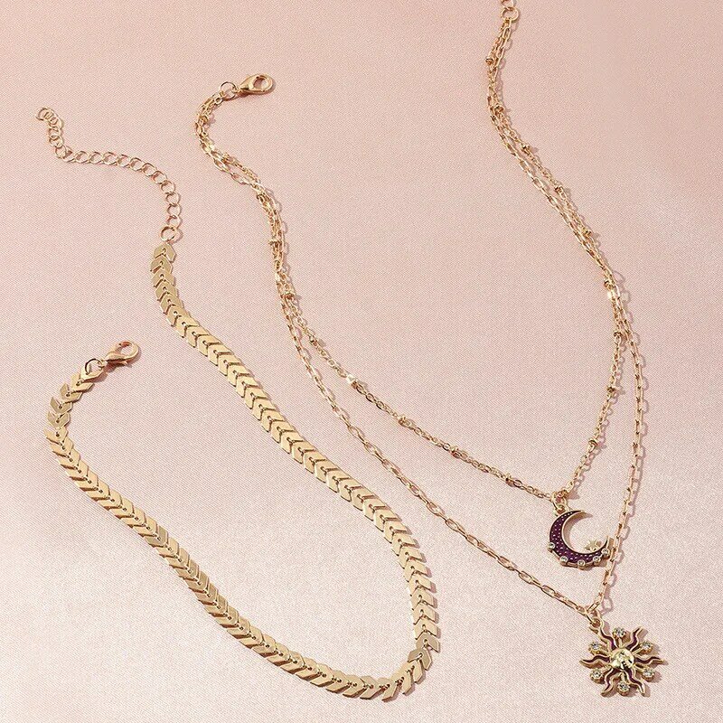 Европейское и американское ожерелье, ювелирные изделия, металлическое ожерелье в стиле ретро с листьями