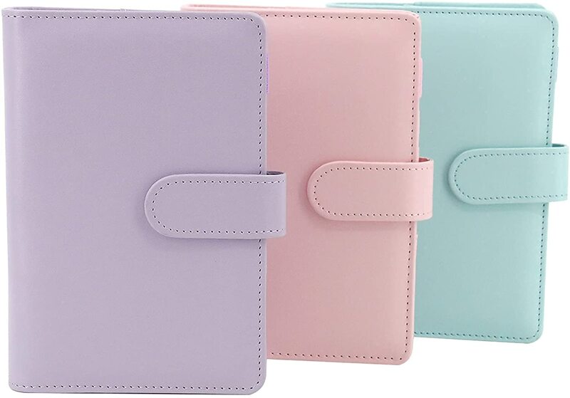 Pack Von 3 A6 PU Leder Notebook Bindemittel Transluzenten Wasserdicht PVC Lose Blatt Zipper Tasche Bindemittel Tasche