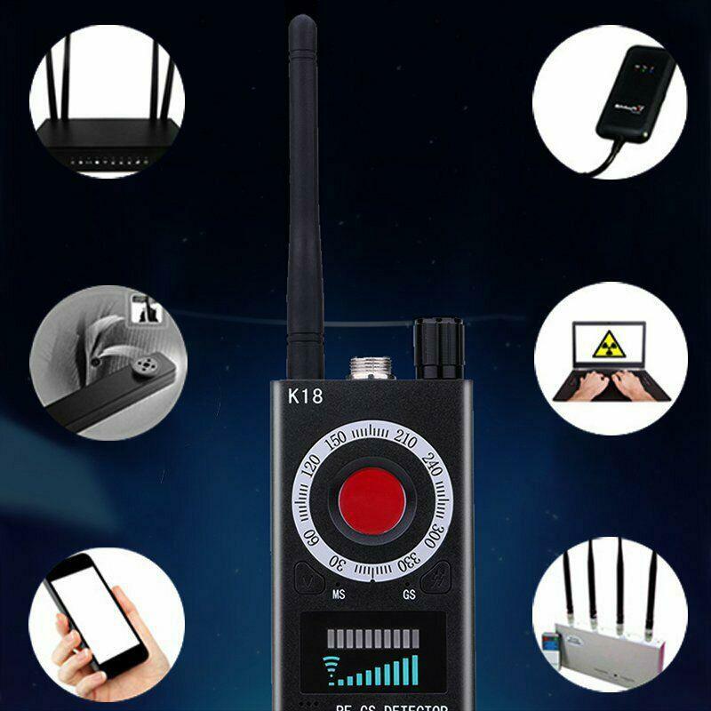 K18 متعددة الوظائف مكافحة الكاشف علة صوت صغير تجسس كاميرا GSM مكتشف إشارة لتحديد المواقع عدسة RF محدد المقتفي كشف كاميرا لا سلكية