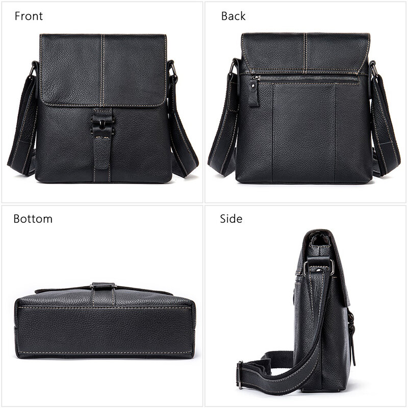 WESTAL Men's Messenger Bag Men Genuine Leather Business Crossbody Bags for Men Men's Designer Shoulder Bags Leather Flap Male