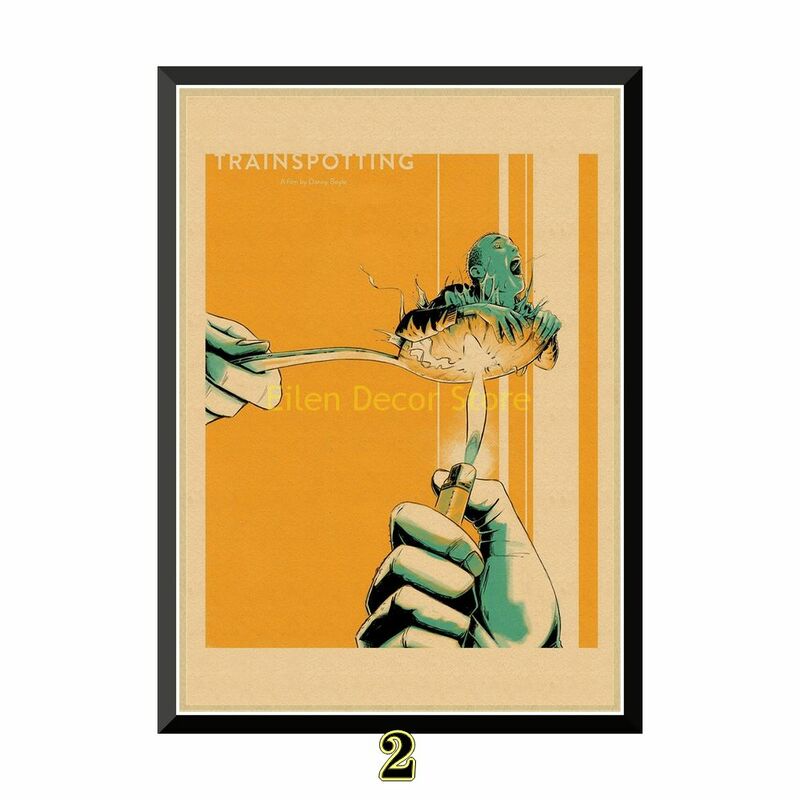 Классический кинопостер Trainspotting Ewan McGregor, крафт-бумага, плакат в ретро стиле, 42x30 см