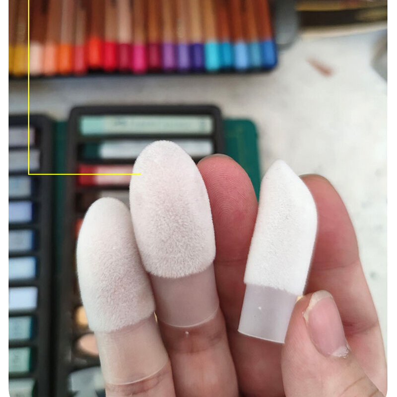 3 pces pintura esfregando dedo berços esboço especial ferramentas esfregando destaque desenho efeito para iniciante cor mistura detalhe processo