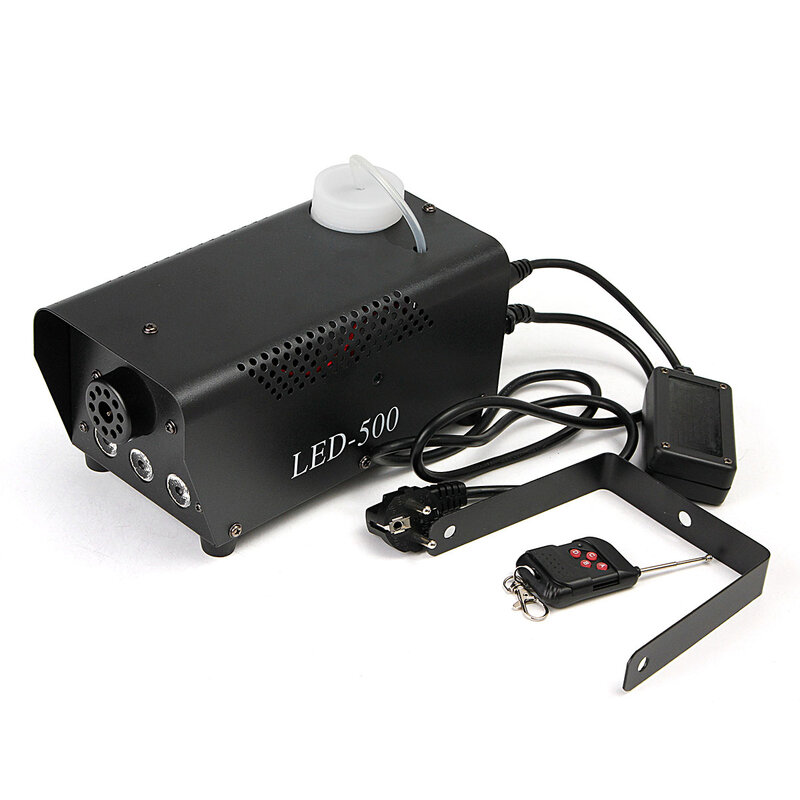 Máquina de humo con control remoto para DJ, dispositivo para lanzar niebla de 500W, led y RGB, para fiestas en familia, bailes y ocio, emite vapor y luz