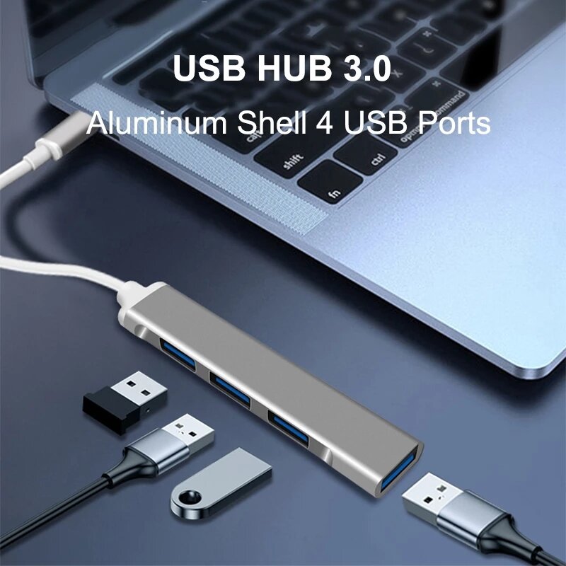 Adaptateur de répartiteur 4 ports USB C HUB 3.0 Type C, pour Macbook 13 15 Air Mi Pro Lenovo Xiaomi Huawei, accessoires d'ordinateur