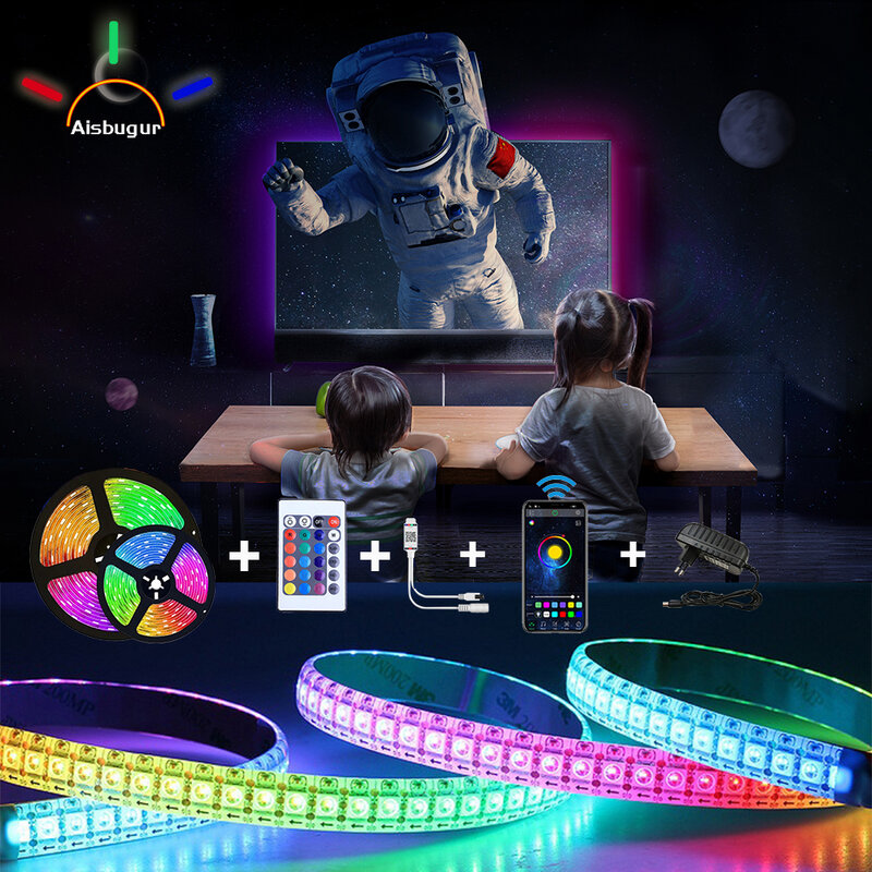Bande lumineuse LED RGB, Bluetooth, 12V, 5050/2835, étanche, éclairage d'ambiance pour TV