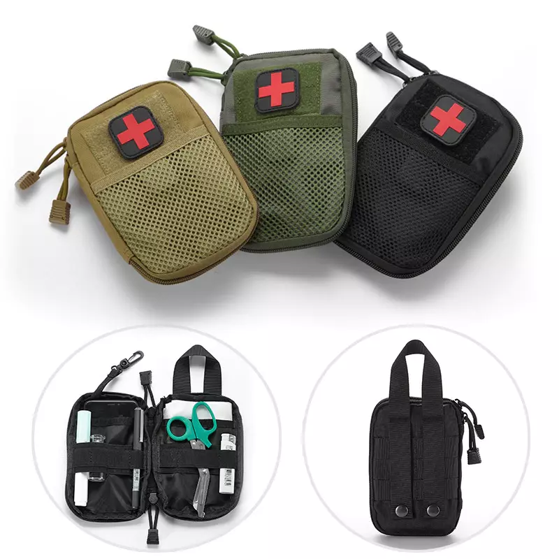 Pertolongan Pertama Kit Keluar Tas Portabel Militer Tas Kosong Bug Tahan Air untuk Mendaki Perjalanan Rumah Mobil Perawatan Darurat