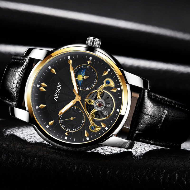 Orologio meccanico automatico da uomo Tourbillon cinturino in acciaio impermeabile luminoso 30M orologio impermeabile Reloj de los hombres 2021