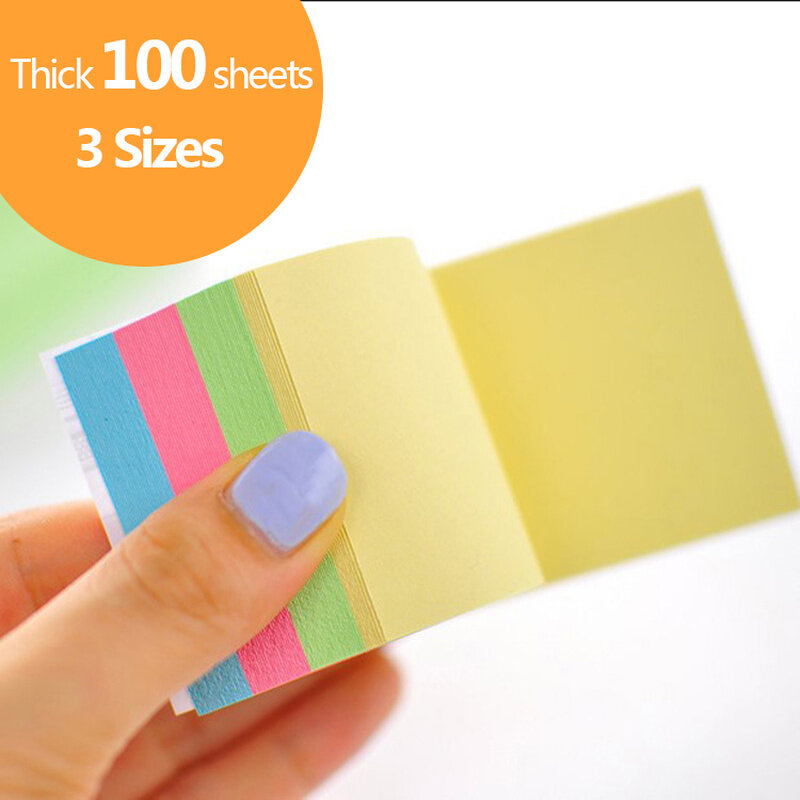 100 Vellen Kleverige Briefpapier Notepad Basic Post Het Kantoor Bookmark Sticky Notes Stickers In Notebook Memo Pad