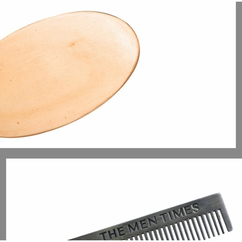 Conjunto de Peine de doble cara para Barba, herramienta de aceite para el cuidado de la barba, peine profesional