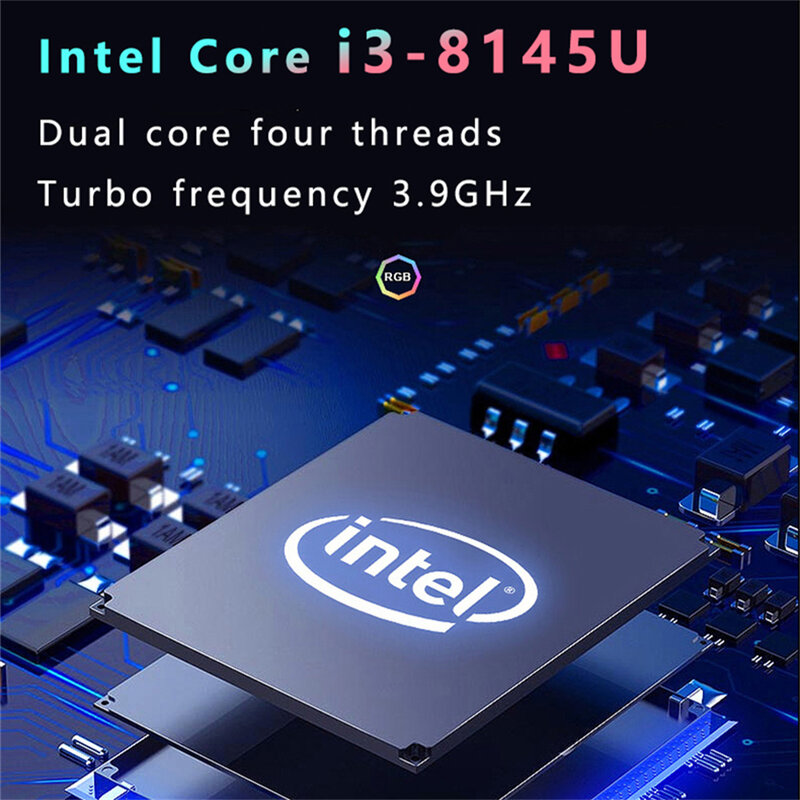 KUU MG01 Mini PC Intel Core I3 8145U 8GB DDR4 RAM 256GB SSD 2.4G 5G Dual Bank Wifi BT 4.2การ์ด Gigabit Ethernet Desktop PC