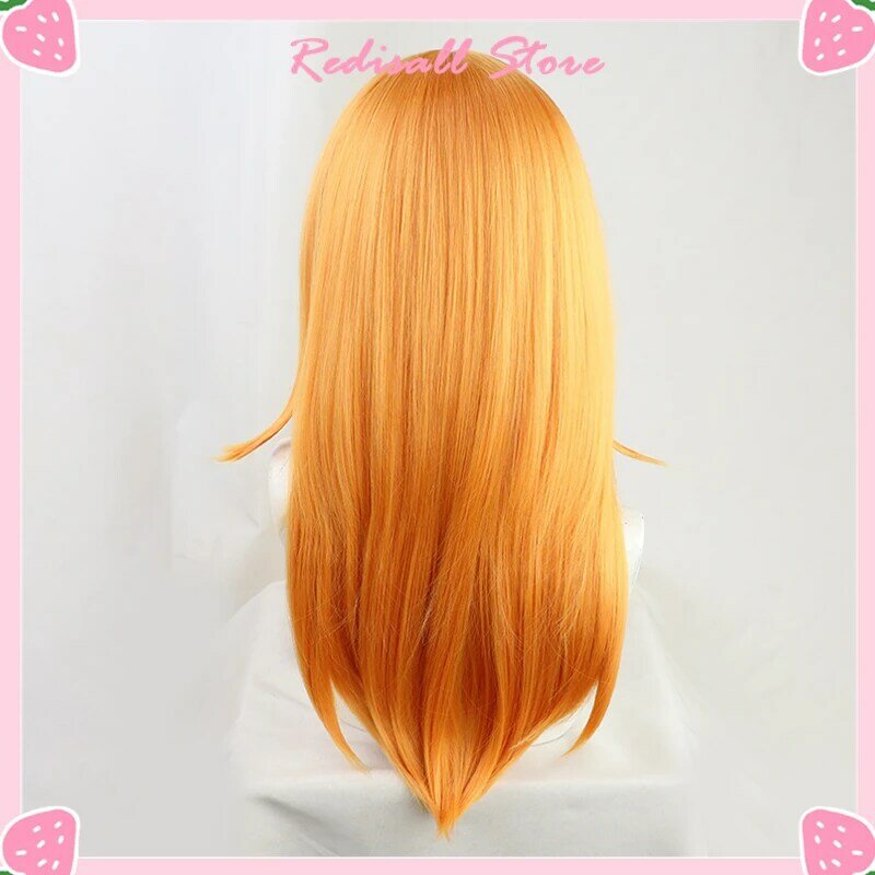 Novidades! Super star!! Cosplay liela! Shibuya kanon peruca laranja cabelo longo liso, peruca sintética resistente ao calor