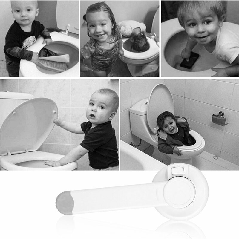 Candado de seguridad para inodoro para niños, candado con adhesivo de 3M, de fácil instalación, candado para cajón de inodoro interior