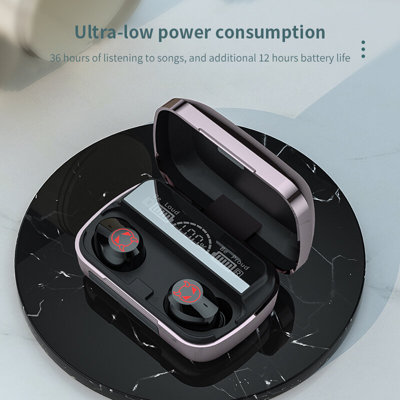 Écouteurs sans fil Bluetooth 5.1 TWS, Mini oreillettes, pour appel HD, son HIFI, basse, Auto-adaptation, avec boîte de chargement