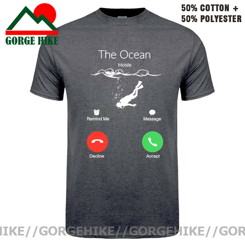 Nova moda o oceano está chamando camiseta mergulho mergulho mergulhador camisa fã presente idéia t camisa engraçado casual mergulho camiseta streetwear
