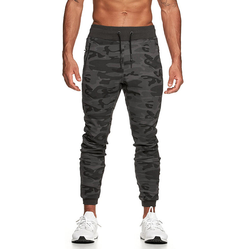Homme Slim Camouflage Motif Imprimé Jogging Pantalon De Survêtement Survêtement Élastique Poches