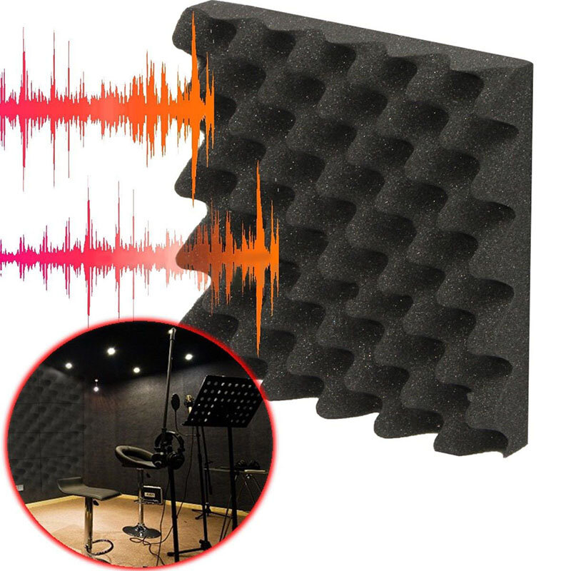 1pc Soundproofing Foams Wave Shape Sound Absorbing Foam Sponge Block Sound Noise Insulation Bar KTV Wall 9.8x9.8x2 Inch