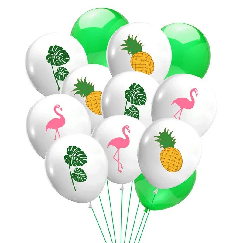 Children's Bathing Party Hawaii Theme Party Holiday Background Decoration Birthday Pull Flag Cake Card Pineapple Balloon Set