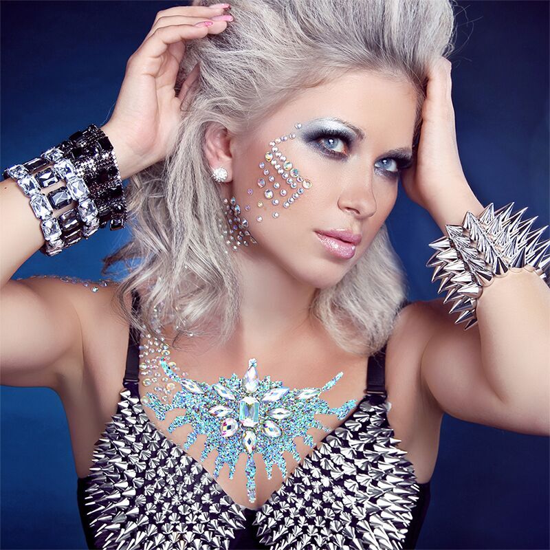Temporäre Strass Glitter Tattoo Aufkleber Gesicht Juwelen Edelsteine Festival Party Make-Up Körper Juwelen-Flash Gefälschte Temporäre Tattoos