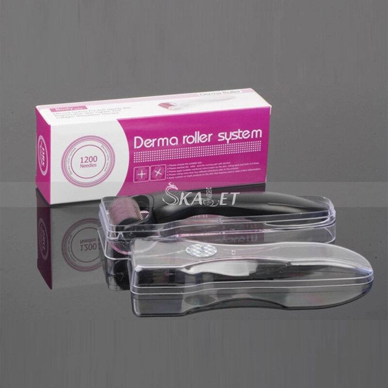 Portable Derma Roller 1200 Titanium Micro Needle for Treating Breakout Hair and Skin Care