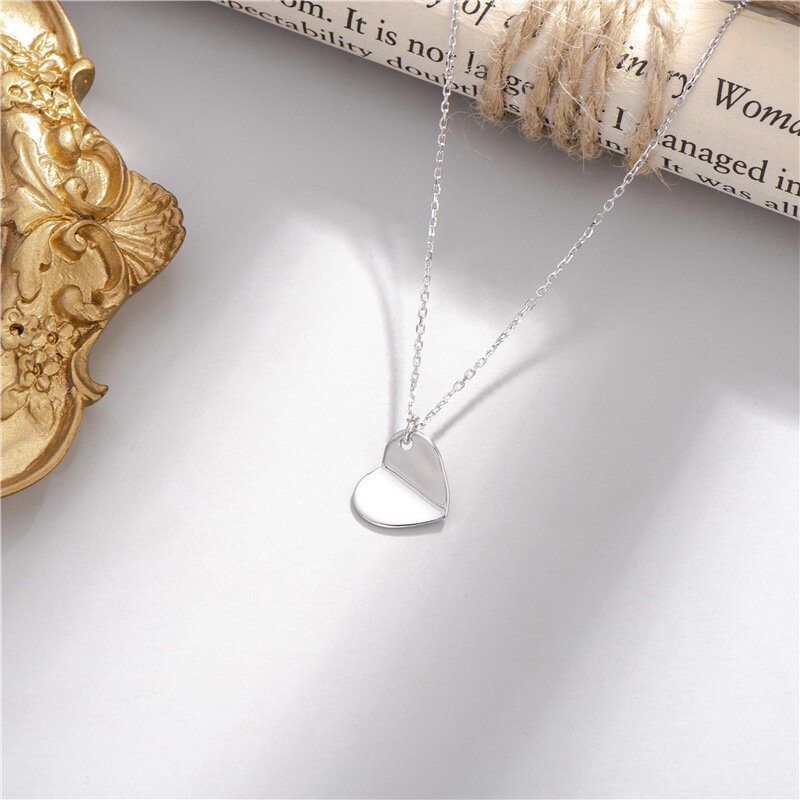 Sodrov-collar de plata de ley 925 con forma de corazón, colgante para mujer, joyería 925