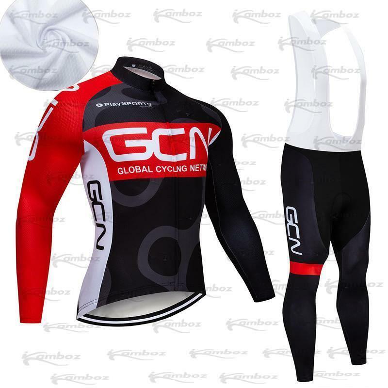 Командная GCN велосипедная куртка с длинным рукавом, костюм 20D, быстросохнущие велосипедные брюки, спортивная одежда, мужская Осенняя трикот...