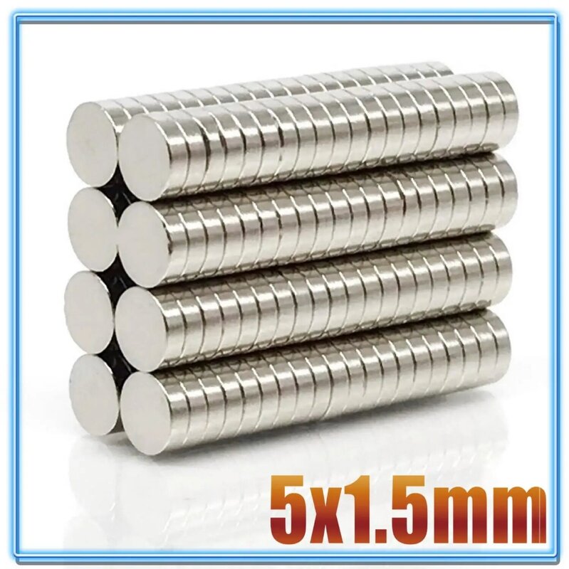 100 ~ 500Pcs N35 okrągły magnes 5x1 5x1.5 5x2 5x3 5x4 5x5 neodymowy magnes stały Super silny potężne magnesy 5*1 5*2 5*3