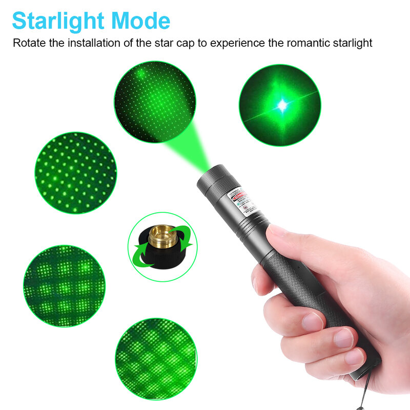 Puntatore Laser tattico penna ricaricabile USB ad alta potenza torcia Laser verde/rosso/viola 303 puntatore mirino messa a fuoco regolabile