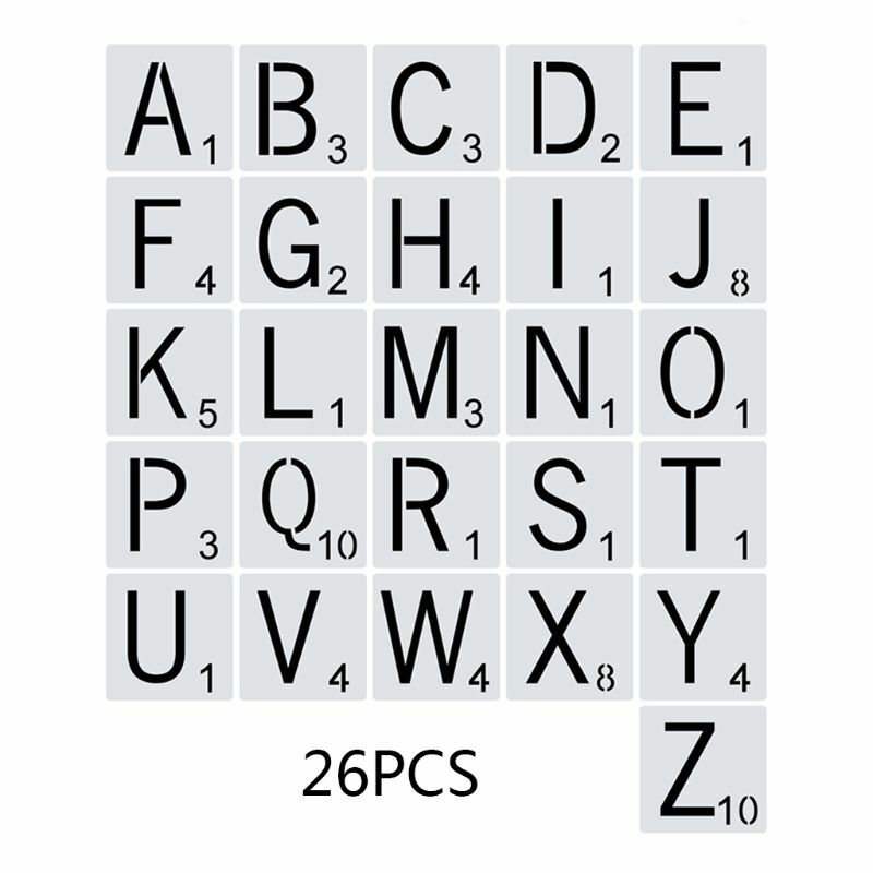 26pcs/set Alphabet Letters Stencils Drawing Template DIY Painting Scrapbooking 