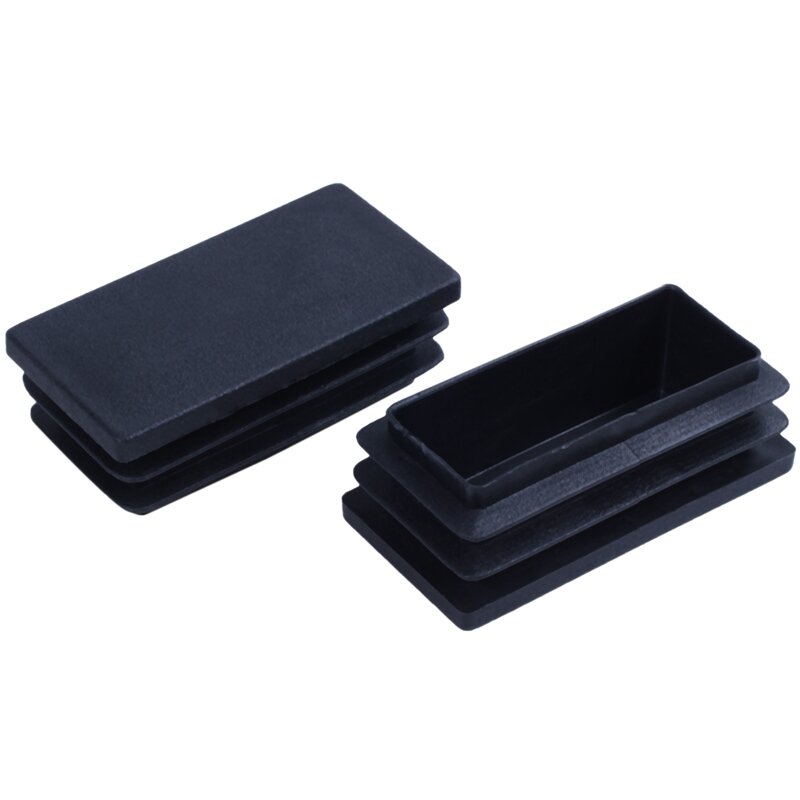 Пластиковые прямоугольные заглушки для концевых трубок, 25x50 мм, 30 шт., черные