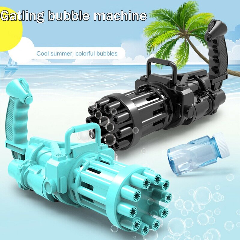Gatling Bubble Gun Toys Summer Cooling Fun Automatic Bubble Machine Kid Gift