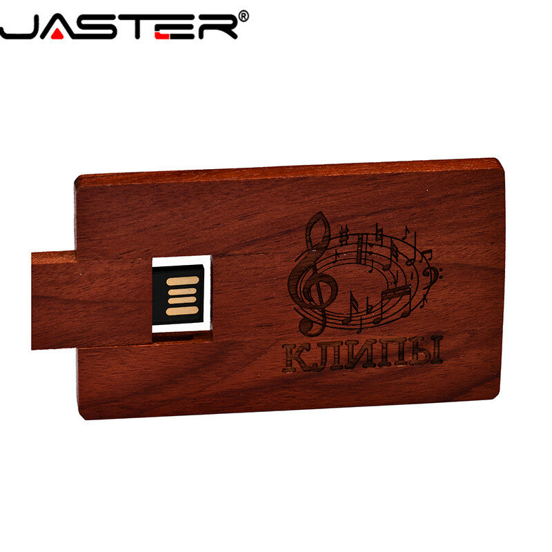 JASTER(free custom logo ) engraving 4GB 8GB 16G 32GB 64GB wooden card model usb 2.0 flash drive memory stick free shipping