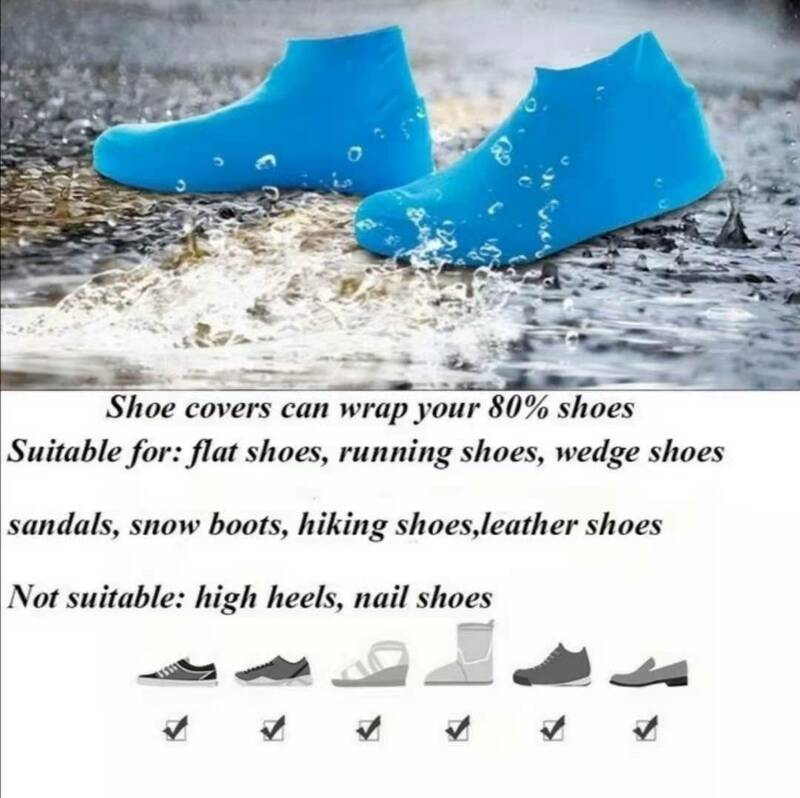 Silicone Outdoor Shoe Cover Latex Riding Rain Boots Cover Reusable Dust Cover Waterproof Non-slip Wear-resistant Foot Cover
