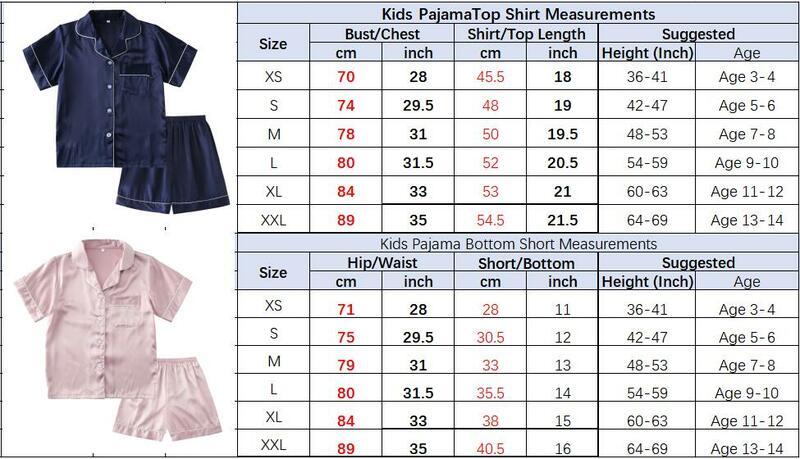 Baby Kids Silk Satin Pajamas Set Baby Kids Suit Short Sleeve Boys Girl Sleepwear Nightwear Summer Bathrobe Sleepping Pajamas