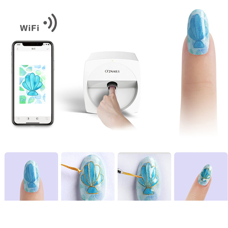 Портативный принтер Ulight O2Nails V11, портативное оборудование для дизайна ногтей «сделай сам» с функцией Wi-Fi, Интеллектуальный принтер для ногте...