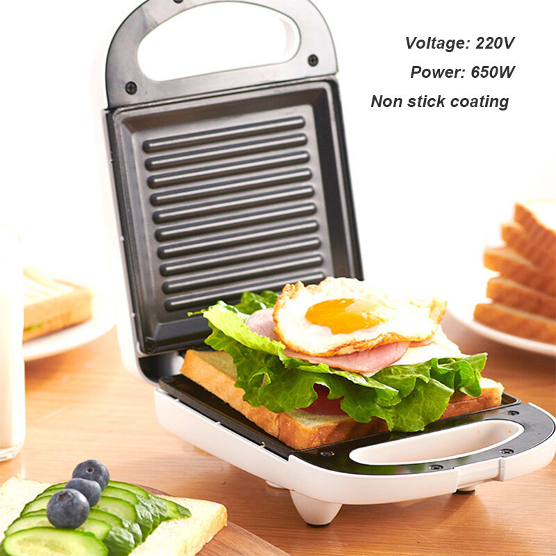 220V 전기 와플 메이커 철 샌드위치 메이커 기계 거품 계란 케이크 오븐 아침 식사 와플 기계 3 베이킹 트레이 케이크 메이커