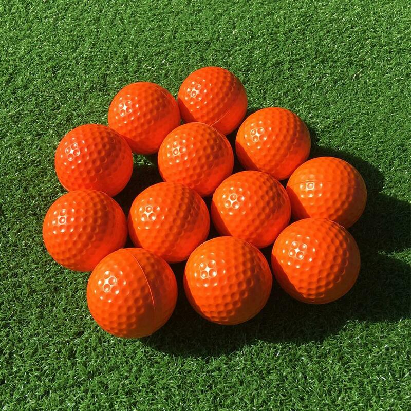 12Pcs โฟมลูกกอล์ฟสีเหลืองสีเขียวสีส้มการฝึกอบรมลูกบอลกลางแจ้งในร่มสีเขียวเป้าหมาย Backyard Swing เกม