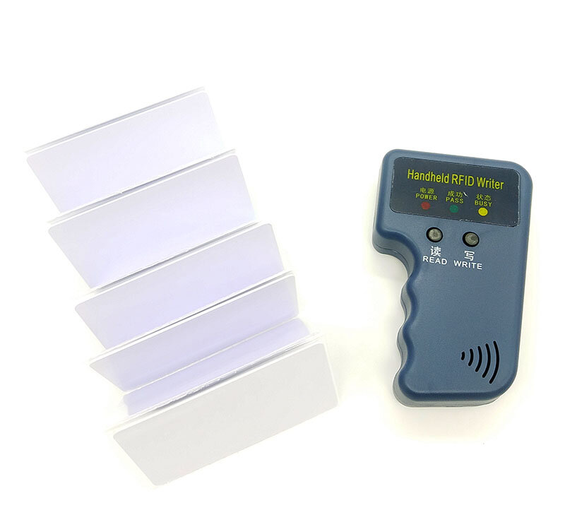 Handheld 125KHz RFID Duplicator Copier Writer Programmer Reader + EM4305 T5577 10 Keys 10 Cards Rewritable ID Keyfobs Tags Card