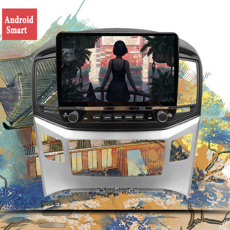 Autoradio 10 ", Android 11.0, 4G, Gps, WIFI, RDS, usb, lecteur Dvd, enregistreur cassette, vidéo, 2din, pour voiture Hyundai H1 Grand Starex (2015 – 18)