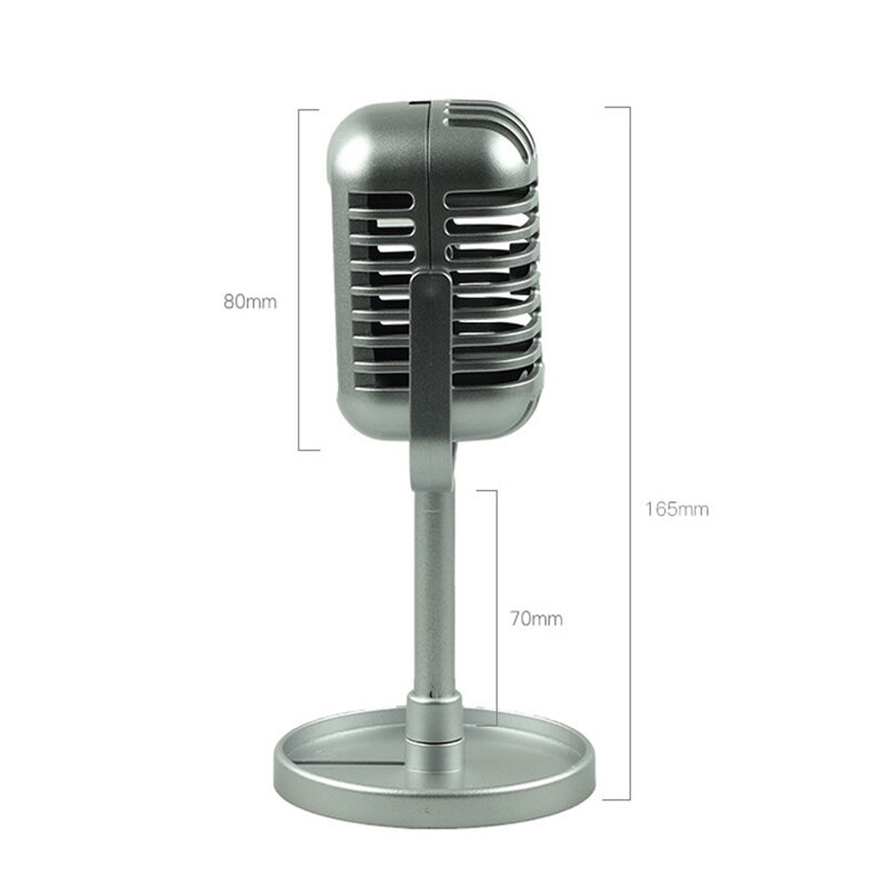 Sztuczne rekwizyty Mic klasyczny Retro mikrofon uniwersalny stojak dynamiczny wokalny styl Vintage na żywo występ na scenie Karaoke